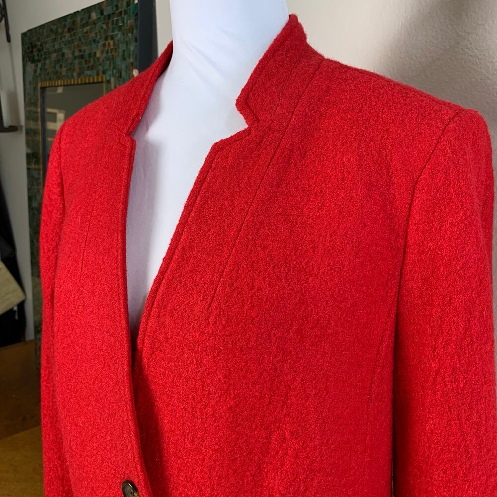 Talbots Red Textured Two-Button Blazer - Picture 4 of 11